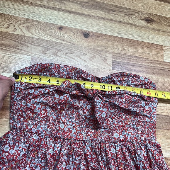 J. Crew Liberty Tie Front Strapless Dress size 12 - Picture 3 of 16